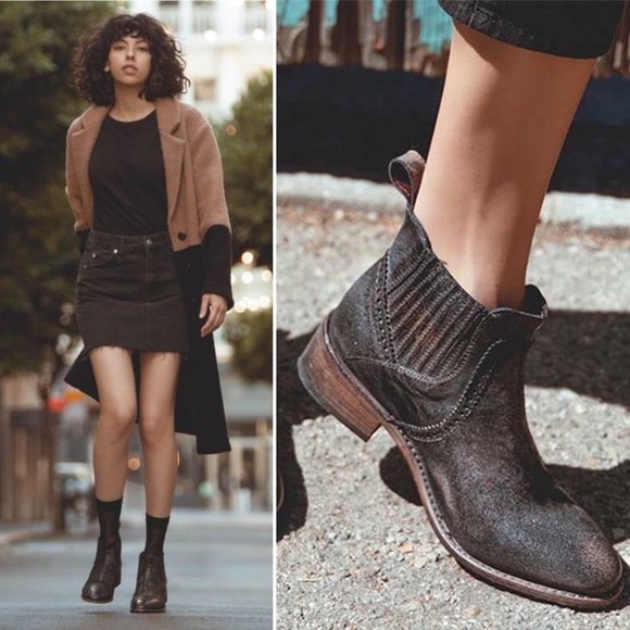 Bed Stu Shoes - Bed Stu Ellice Black Rust Ankle Boots NWT Size 6.5